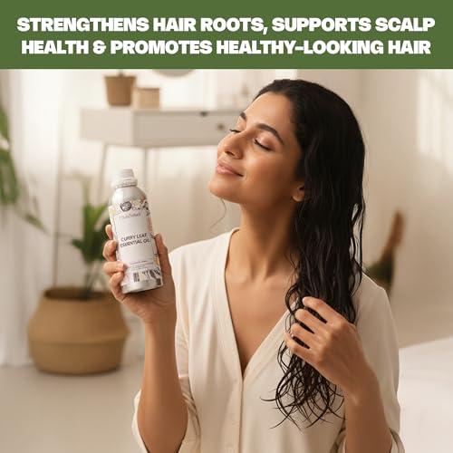 Image of VedaOils Curry Leaf Essential Oil 100ml | 100% Pure, Natural & Therapeutic Grade Curry Leaves Oil for Hair Growth, Skin Care, Aromatherapy & Overall Hair Care