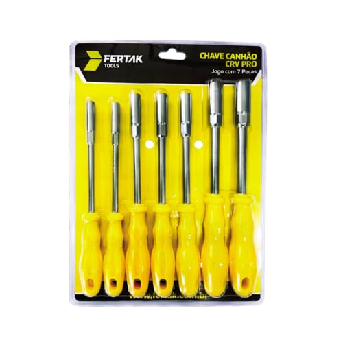 Jogo Chave Canhão Longo Soquete Profissional 7 Peças Fertak