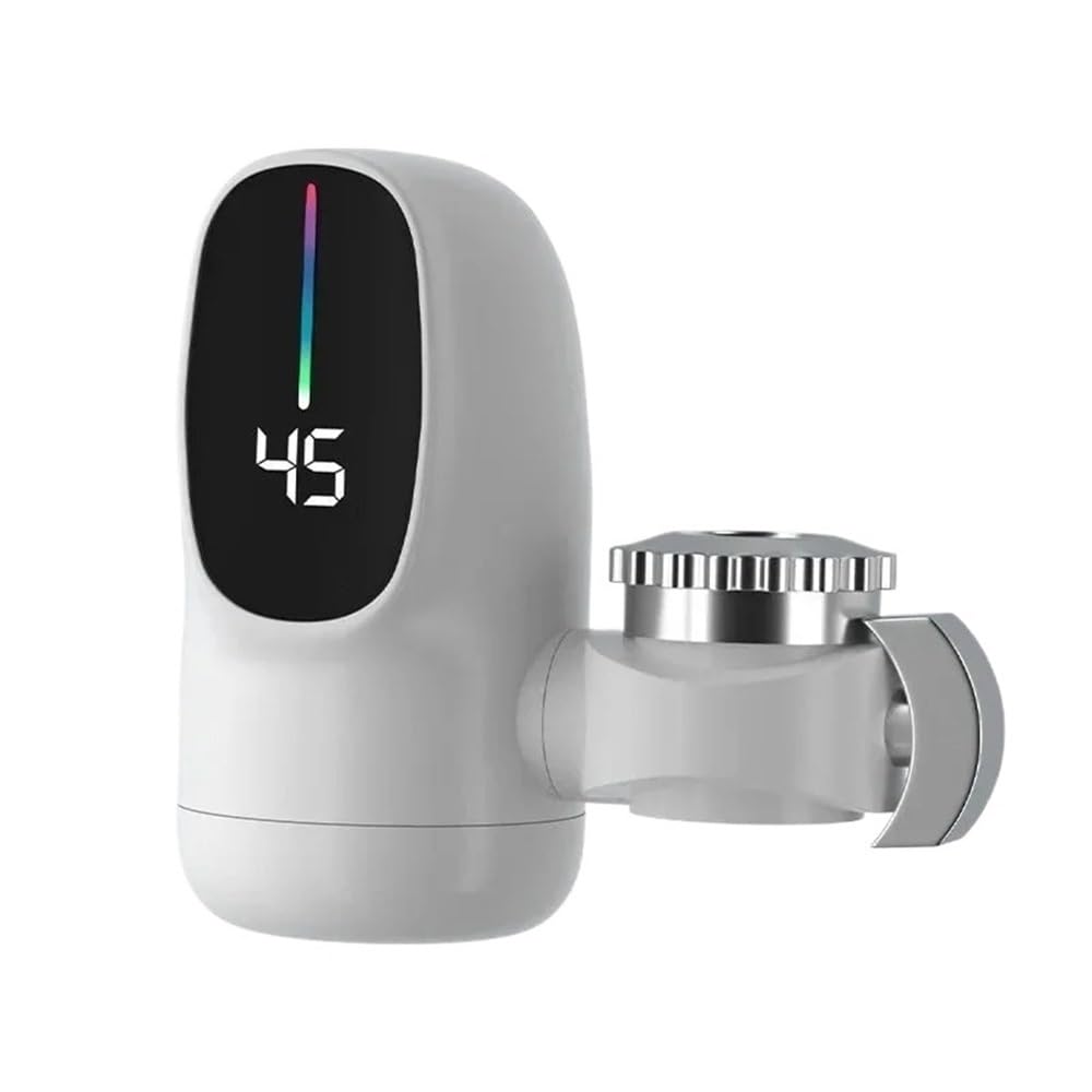 Chauffe-eau instantané à chauffage rapide et écran LED pour robinet blanc