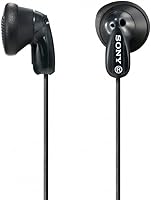 Sony MDR-E9LP Lightweight Earbud Headphones with Deep Bass, Secure Silicone Fit & 13.5mm Drivers - Black