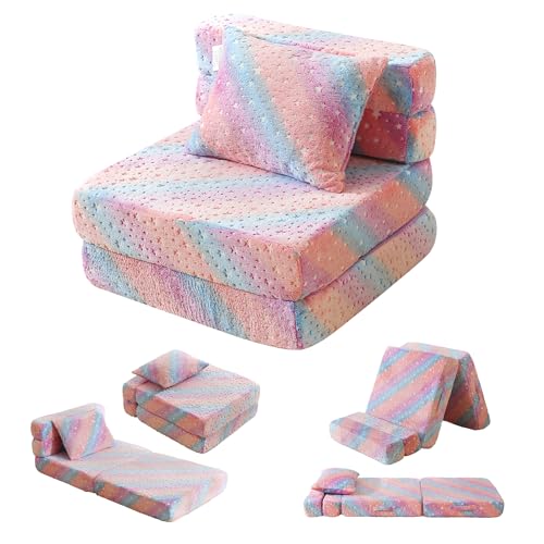 fond + found 2 Pcs Kids Couch Sofa, Modular Toddler Glow in The Dark Couch Sofa for Playroom Bedroom, Foam Kids Convertible Sofa Sectional Playset Couch Set, Play Couch for Girls Boys