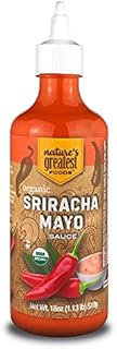 Organic Spicy Mayo Sriracha - 18 Oz - Gluten Free Certified, Kosher and Vegan - Spicy Hot Sauce for Your Favorite Soups, Salads, Meats and Fish - Nature's Greatest Foods