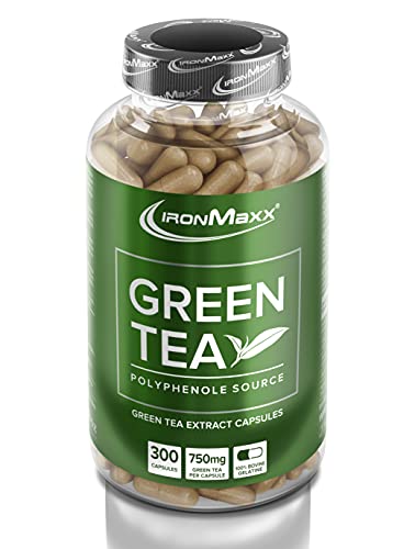 IronMaxx Extracto de Té Verde   300 Cápsulas   Suplemento de Nutrición Deportiva con Polifenoles Naturales y Cafeína   Ideal para Rutinas Activas y Fases de Definición