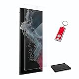 ZAGG InvisibleShield Fusion Curve for Samsung Galaxy S22 Ultra – Flexible Hybrid Screen Protection – Strengthened with D3O – Extreme Impact and Scratch Protection – for Curved Screens - LED Keychain