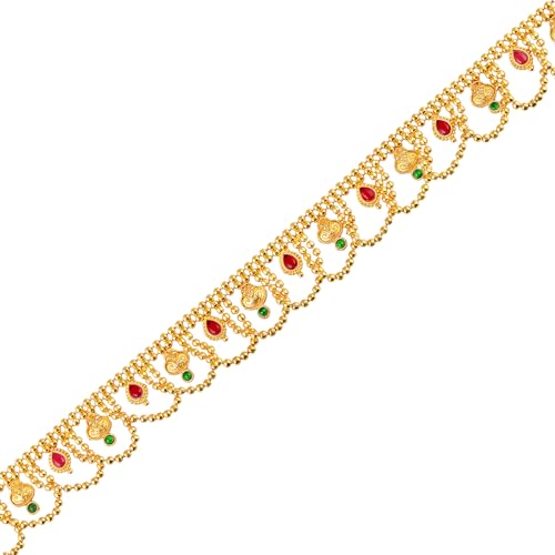 Image of Peora Gold Plated Bridal Jewellery Set with Kamarband Gift for Women Indian Traditional Ethnic Wedding