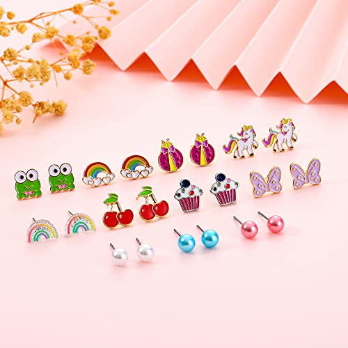 32 Pairs Hypoallergenic Stud Earrings for Girls Animal Earrings Cute Earrings for Teen Girls Earrings Set for Sensitive Ears Stainless Steel Post Jewelry3