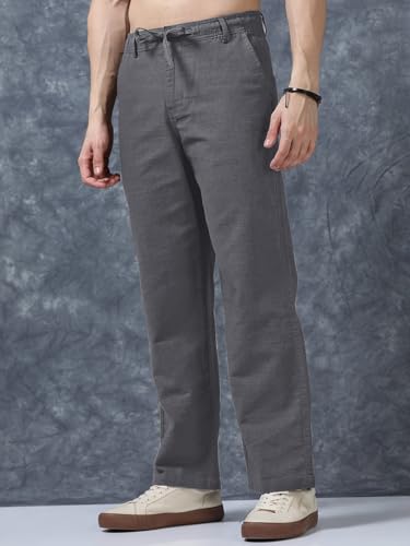 Image of Vogaan Men's Cotton Blend Casual Trousers Pants | Stylish Comfortable Trousers for Office Work and Outings