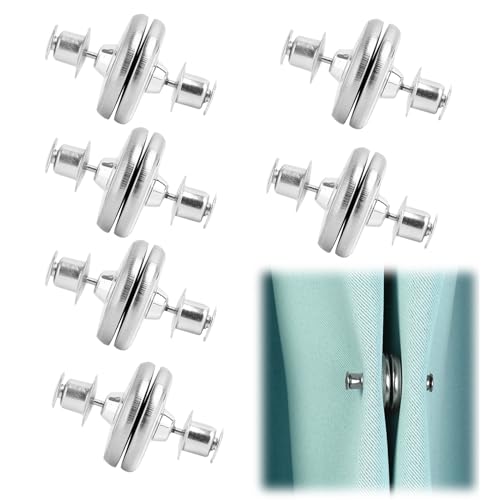 6 Piezas 20mm Imanes para Cortinas, Sujetadores Magnéticos, Plata Pesos de Cortina Magnética, magnético para Cortinas, Accesorios Decorativos y Funcionales para el Hogar y la Oficina