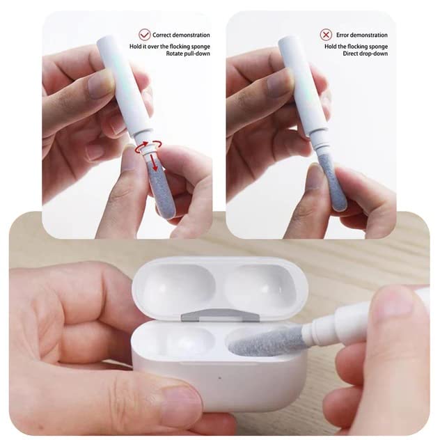 Image of SAVE 5-in-1 Multi-Function Earphones Electronics Cleaner Kit with Set of 4 Cable Protectors | Earphones Cleaner Pen | Earpods Earbuds Headphones Cleaner | Laptop and Keyboard Cleaner