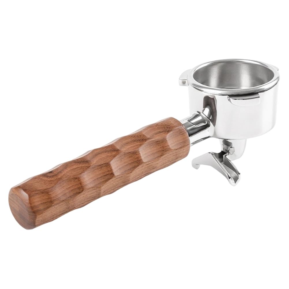 Hndhbfgrt For Series Compatible 54mm Walnut Wood Handle Bottomless Portafilter Espresso Machine Replacement Part B