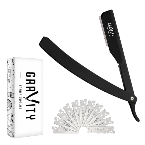 Gravity Razors Pro Straight Razor Kit, 2mm Exposure, 10 Blades - The Reaper