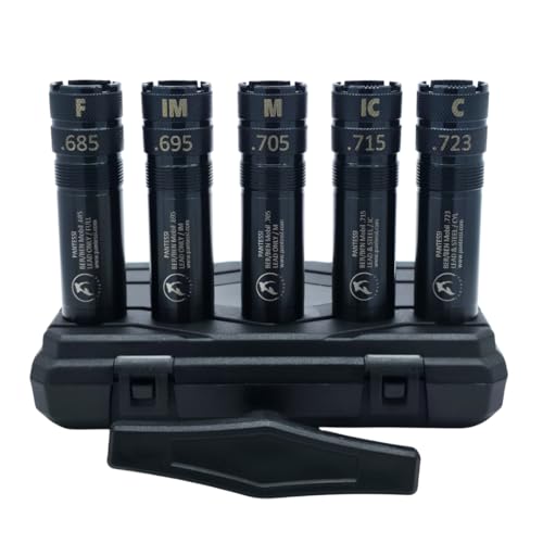 Pantessi™ Extended Choke Tube Set Compatible with 12ga BER/Ben Mobil Thread, 5 pcs Choke Tubes, Black