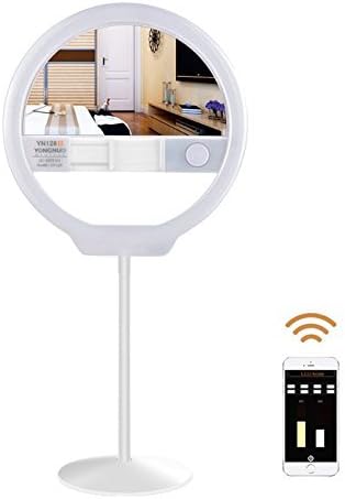YONGNUO YN128 II (cosmetic mirror version) Portable Photography Ring Light Bicolor Beautify LED Light For DSLR Camera iphone Sumsang Phone Live Video Selfie White + WINGONEER Diffuser