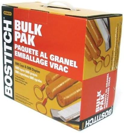 Bostitch 1 in. L x 5/16 in. W Plastic Medium Crown Caps and Staples 18 Ga. 5000 pk