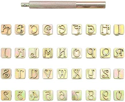 Mogokoyo 9mm Letter Alphabet and Number Stamp Punch Kit, Saddle Making Tools Leather Craft Carving Embossing Stamp for DIY Handmade Art Working