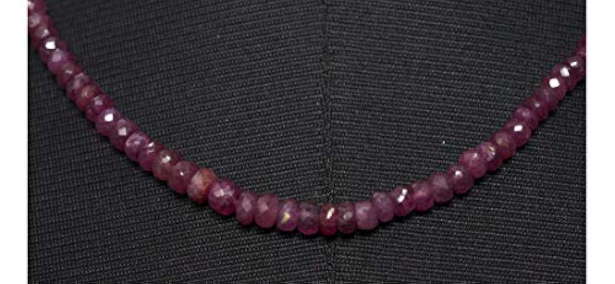 Jaipur Ruby Gemstone Faceted Bead Necklace
