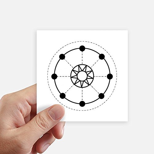 Autocollant carré 10cm totem géométrie DIYthinker sticker multicolore mur et PC
