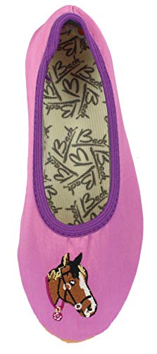 Beck Fille Pferd Chaussons, Violet, 35 EU