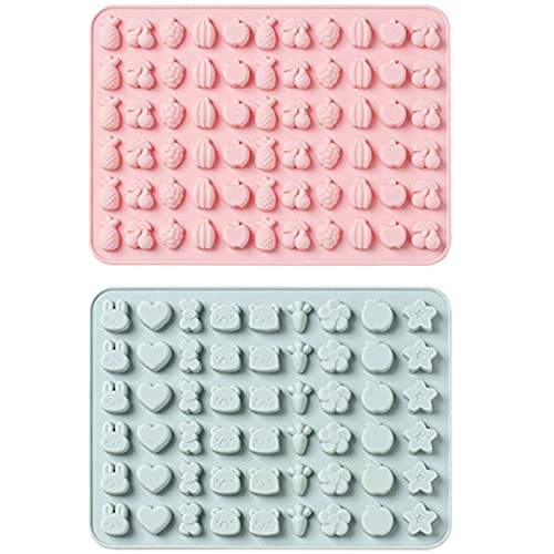 Molde de Silicona para Bombones 2 Piezas PequeñAs Caramelo Moldes Moldes Caramelos Corazon Moldes de Caramelo Silicona, Paquete de Moldes PequeñOs de Caramelo para Gominolas, Chocolate, Gelatina Cover