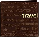 Pioneer 12-Inch by 12-Inch Text Faux Suede Scrapbook, Travel