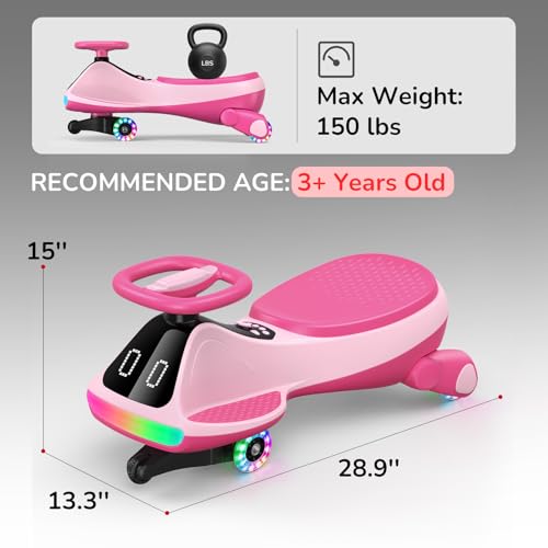 Image of Umatoll 12V Electric Wiggle Car for Kids, Birthday Gifts Toy for Age 3+