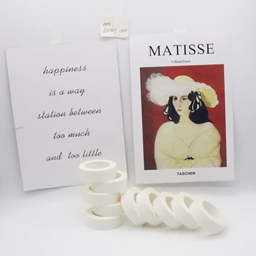 Dreamty Conjunto de 10 Rolos de Fita Washi, Cor Sólida, Branca, Preta, Fitas Decorativas, Fita Adesi