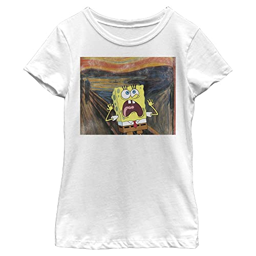Nickelodeon Spongebob Squarepants Sponge Scream Girls Short Sleeve Tee Shirt