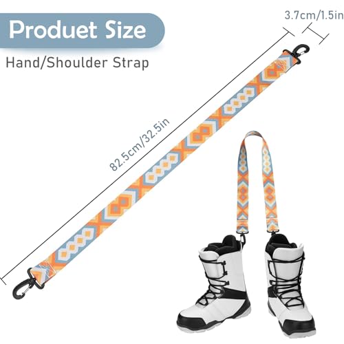 AzReference Ski and Snowboard Boot Carrier Strap Shoulder Sling Leash for Women Men Snowboarding Ice Skates Skiing Accessories, Orange - Thumbnail 2
