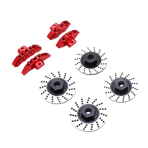 Pasadores de pinza de rotor hexagonal y discos de freno de aluminio para coche RC 2