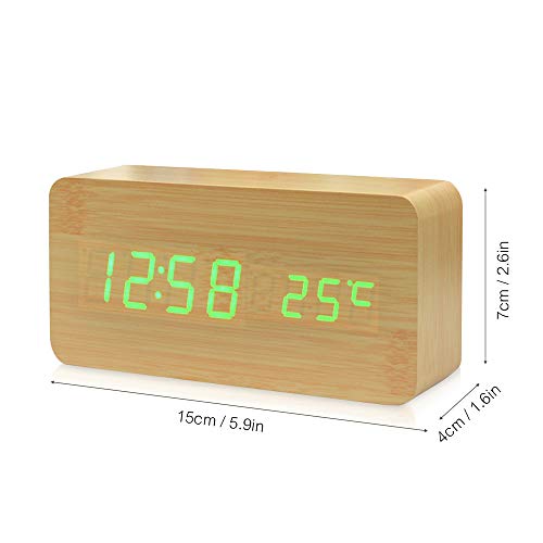 Staright Relógio de mesa com 3 níveis de brilho, controle de voz