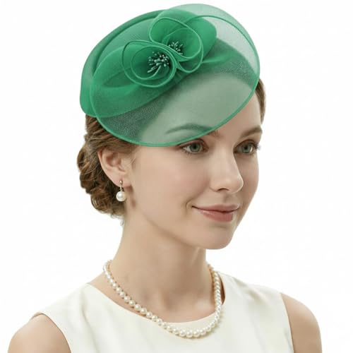 Image of DRESHOW Fascinators Hat Feather Headband Women's Fascinators Tea Party Headwear with Clip Flower Head Band for Girls & Women