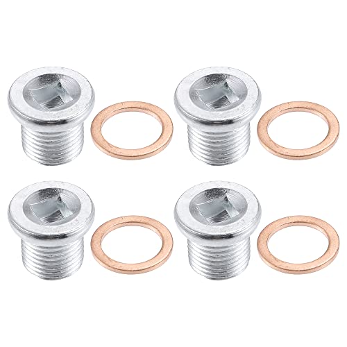 QUARKZMAN 4 Stück Ölablassschraube M16x1,5 Stahl Motor Öl Ablassschraube Ölwanne mit Dichtung für Nissan 6001543033
