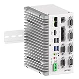 ROUAFWIT Industrie Mini PC Lüfterlos Fanless Embedded Computer J6412 Dual LAN 6COM 16Pin GPIO 4USB 4K Display Auto Power On DDR4 16G RAM 512G SSD