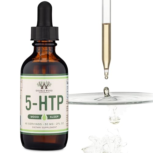 5HTP Liquid Drops - More Absorbable and Effective Than 5 HTP Capsules (60 Servings of 50mg 99%+ 5-HTP) Serotonin Supplement for Mood, Sleep, and Relaxation by Double Wood
