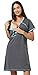 Produktbild HAPPY MAMA Damen Umstands Still Nachthemd Haut-zu-Haut-Funktion 1294 (Blau, 38, M)