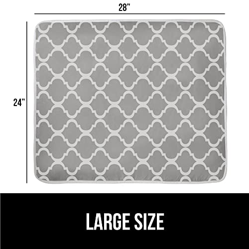 Image of GORILLA GRIP Ironing Mat, Portable Ironing Pad, Magnetic Ironing Blanket for Top of Washer, Dryer, Table Top, Countertop, Silicone Coating and Scorch Resistant, Travel Size 28x24, Quatrefoil