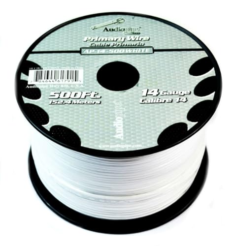 Audiopipe AP-14-500 WHT 14 Gauge Primary Wire White - 500 ft.