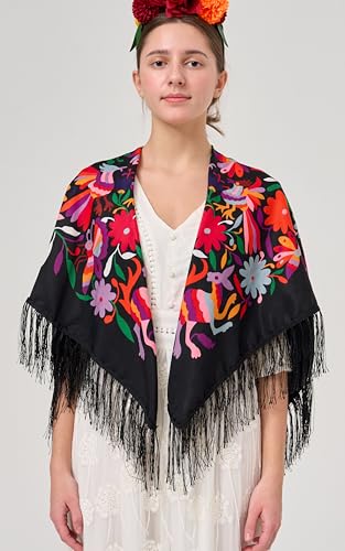 YHDDYG Traditional Mexican Shawl Scarf Wrap Tassel Fringes Cinco de Mayo Scarf Classic Ethnic Shawl N12