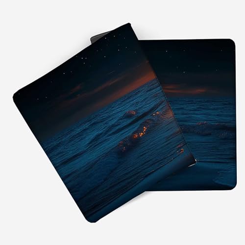 Tapis de souris xxl lune noir imperméable contre rayures de bureau - 3