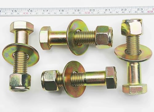 Image of 7 /8 inch x 3-1 /2 inch Hex Head Bolt by Color Galvanization with Nylon Lock nut and Large Size Washer Assortment Kit,Alloy Steel,Grade 8.(4pcs Pack),by Metalsuberg