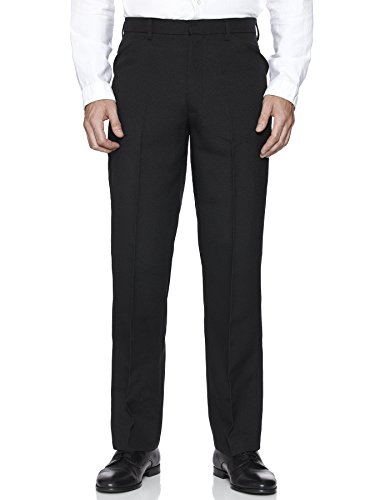 Image of Farah Hopsack Weave Trousers Black Mens 46W x 29L