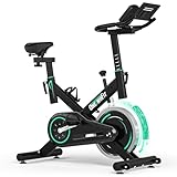 フィットネスバイク【最新X型フレーム】ONETWOFIT スピンバイク トレーニングバイク 無段階負荷調整 LCDディスプレイ 耐荷重150kg 家庭用 静音 ZWIFT・KINOMAP・Z-Sportにも対応 ベルトドライブ Bluetooth接続 マグネットバイク 室内バイク 自宅トレーニング 有酸素運動 筋トレ 組立簡単 移動便利 (ブラック)