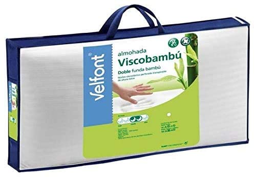 Velfont Almohada viscoelastica visco Bambu Micro-Perforada Transpirable Altura Extra 90cm