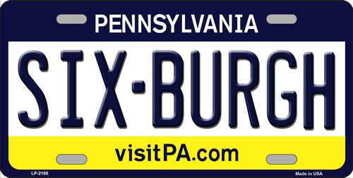 Smart Blonde Sixburgh Pennsylvania Steelers Metal Novelty License Plate LP-2195