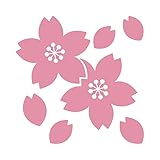 桜 さくら 2輪 塗り シール ステッカー カッティングステッカー 飾り サクラ 花びら 初春 春 お花見 花 入園 入学 卒園 卒業 店舗 施設 オフィス 賃貸 子供部屋 ドア 扉 床 壁 壁掛け 入口 窓 フロア ガラス 屋外 光沢タイプ・防水 耐水・屋外耐候3～4年 (ピンク, 75ｍｍ)