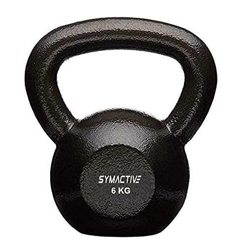 Amazon Brand – Symactive Solid Cast Iron Kettlebell for Gym Exercises, 6 Kg