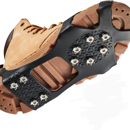 Coogime Crampons antidérapants pour chaussures Taille 34-49, Ice Grips Griffes de chaussures Neige Crampons Semelle Glace Spikes Semelle Randonnée Marche...