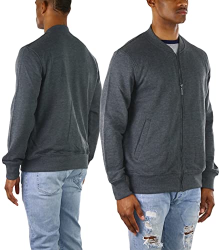 Image of ToBeInStyle Men's Year Round Timelessly Classic Terry Bomber Jacket