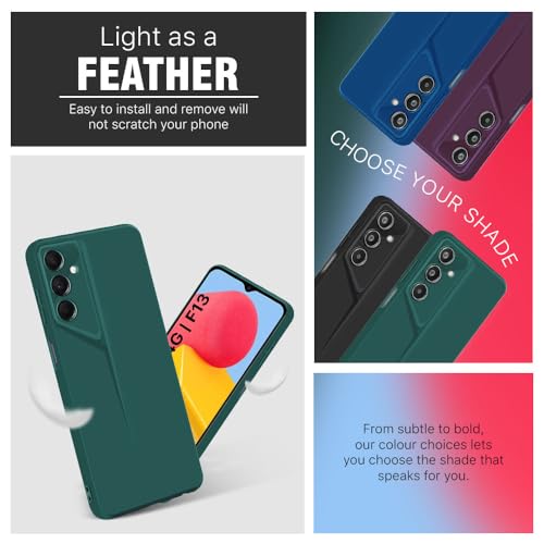 Image of WOW IMAGINE Slim Back Cover for Samsung Galaxy M13 4G | F13 4G | Blade Series Ultra Thin Case with Lightweight Design | Camera Protection | Soft Matte Silicone Flexible Mobile Case - Green