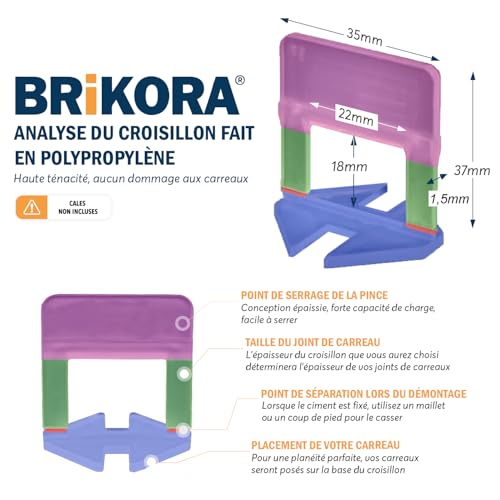 Croisillons kit joint carrelage premium - Matériel autonivelant 1.5 mm haute résistance